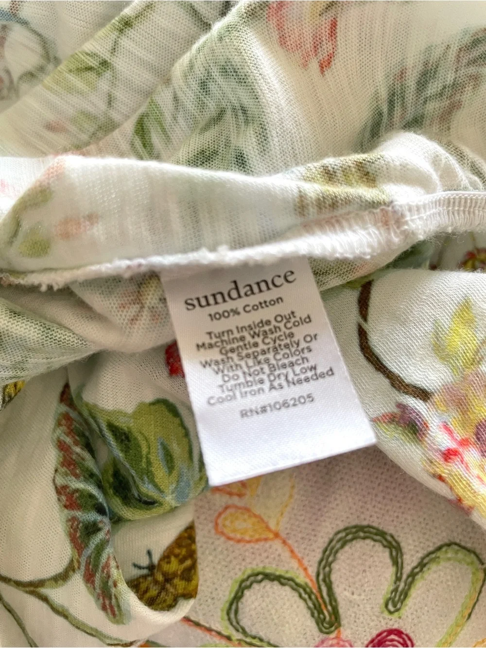 Cynthia Rowley White Floral 100% Linen Tee, Size Medium - Picture 5 of 6